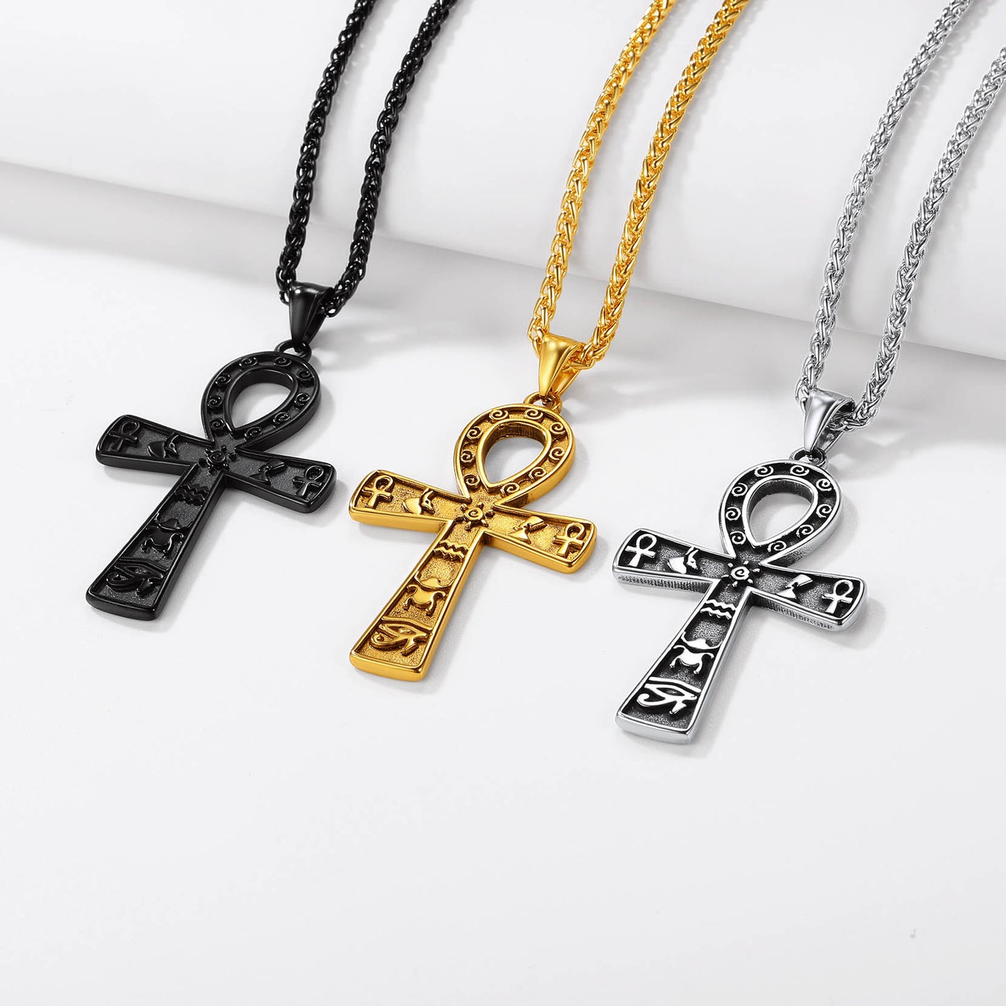 Richsteel Ankh Cross Pendant Necklace