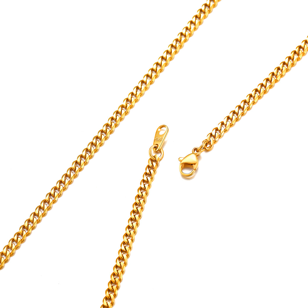 Richsteel Cuban Link Chain Necklace 3/6 mm width