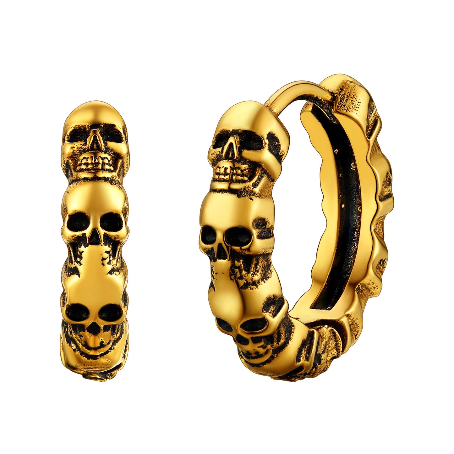 Richsteel Stainless Steel Skull Earrings