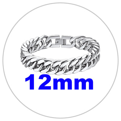 Richsteel Cuban Link Chain Bracelets 8/12mm Width