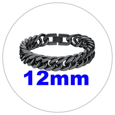 Richsteel Cuban Link Chain Bracelets 8/12mm Width