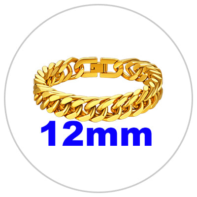 Richsteel Cuban Link Chain Bracelets 8/12mm Width