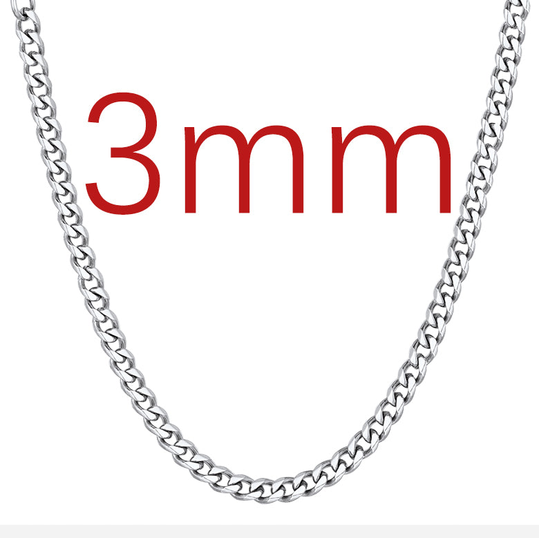 Richsteel Cuban Link Chain Necklace 3/6 mm width