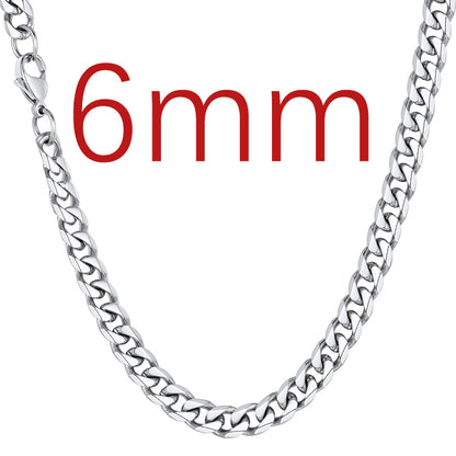 Richsteel Cuban Link Chain Necklace 3/6 mm width