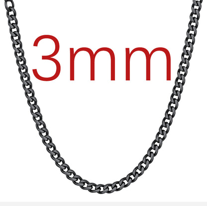 Richsteel Cuban Link Chain Necklace 3/6 mm width