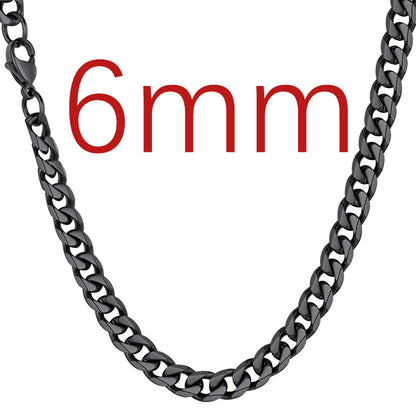 Richsteel Cuban Link Chain Necklace 3/6 mm width