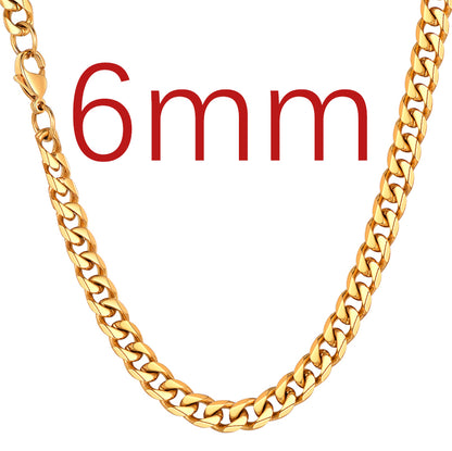 Richsteel Cuban Link Chain Necklace 3/6 mm width