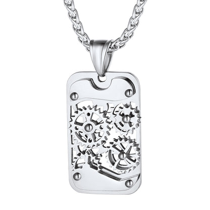 Richsteel  steampunk Dog Tags Pendant Necklace