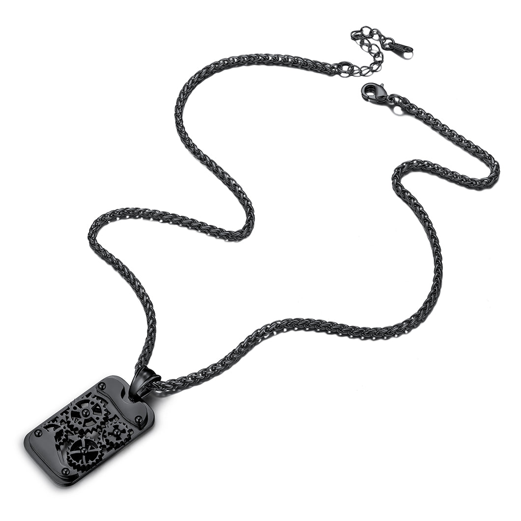 Richsteel  steampunk Dog Tags Pendant Necklace