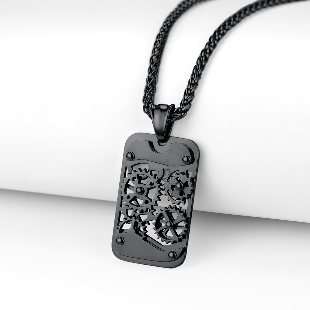 Richsteel  steampunk Dog Tags Pendant Necklace