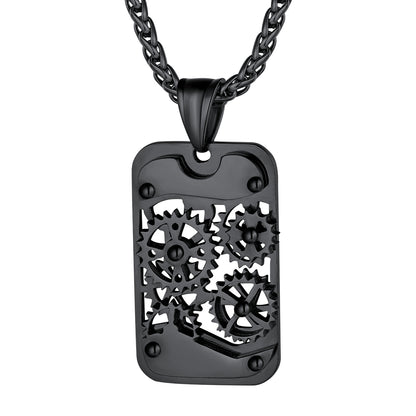 Richsteel  steampunk Dog Tags Pendant Necklace