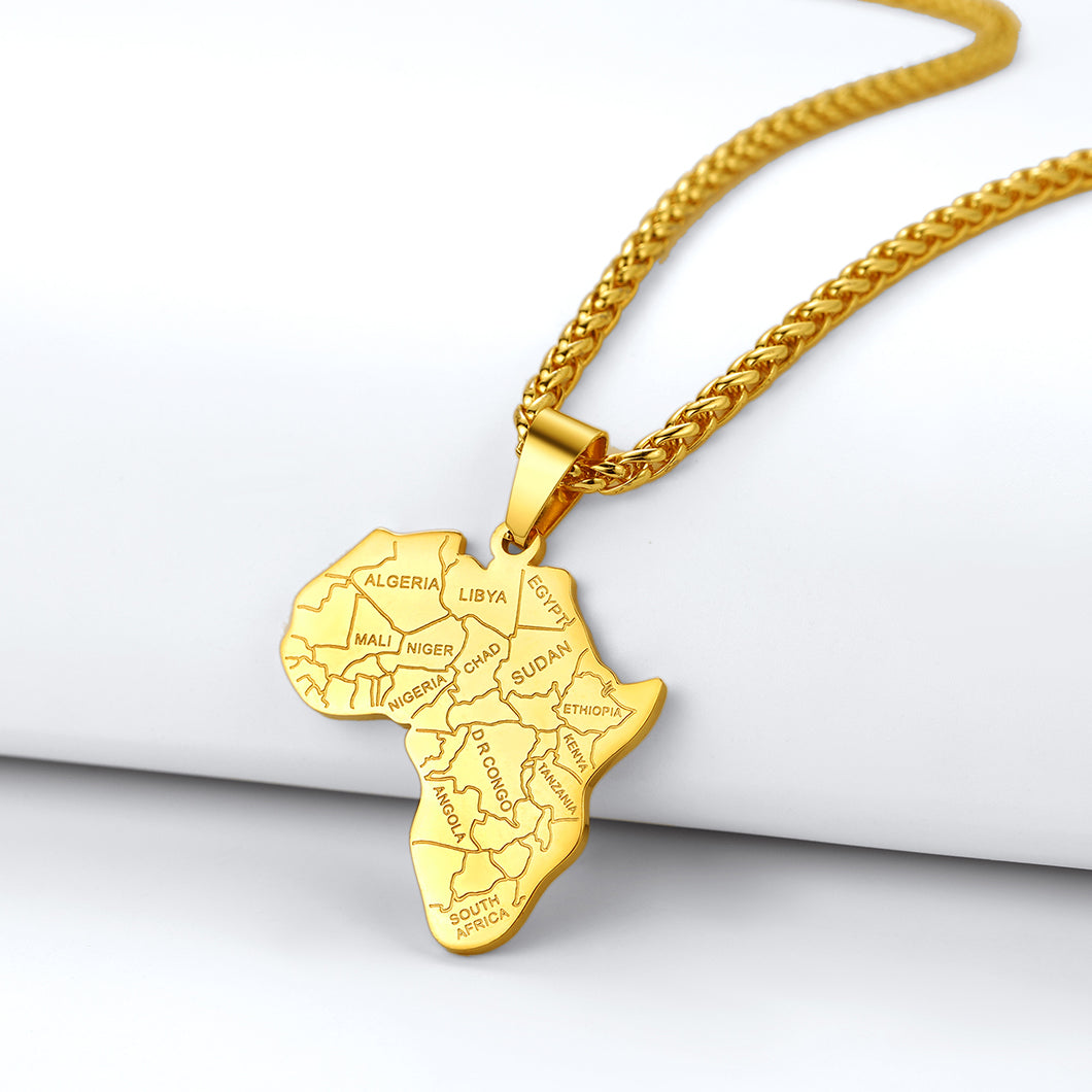 Richsteel African Map Necklace