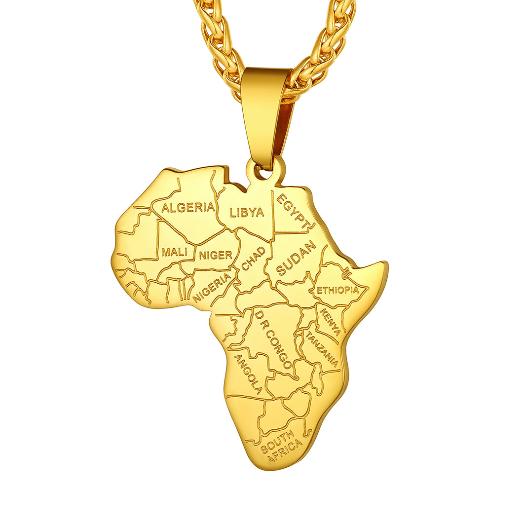 Richsteel African Map Necklace