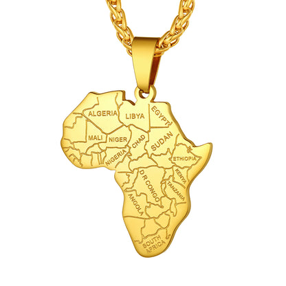 Richsteel African Map Necklace