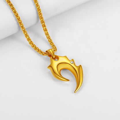 Richsteel Flame Wolf Teeth Necklace