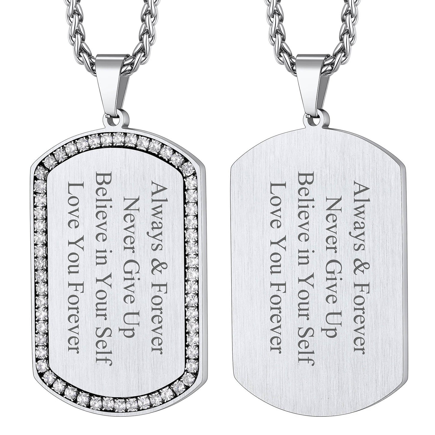 Richsteel Personalized Dog Tags Pendant Necklace