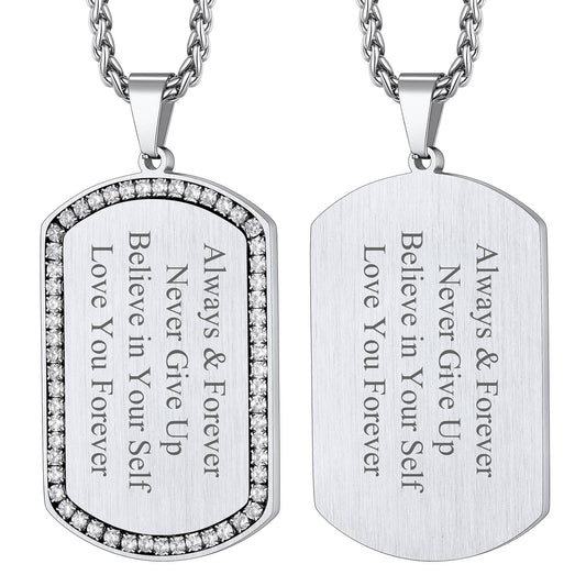 Richsteel Personalized Dog Tags Pendant Necklace