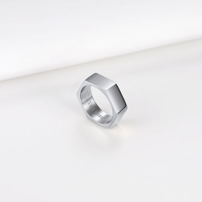 Richsteel Hexagon Geometric Ring