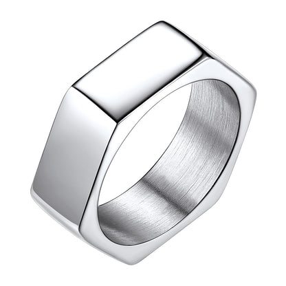 Richsteel Hexagon Geometric Ring