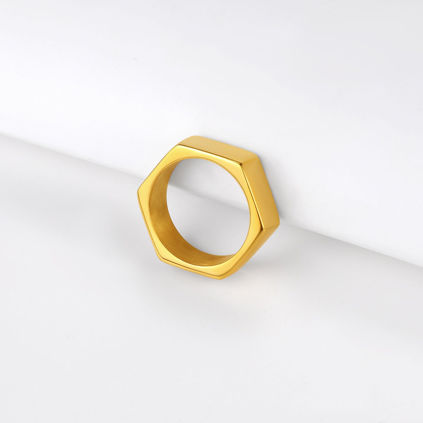 Richsteel Hexagon Geometric Ring