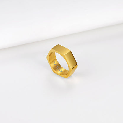 Richsteel Hexagon Geometric Ring